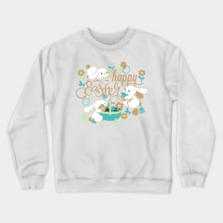 Cute Spring Bunny and Easter Garden Crewneck Sweatshirt